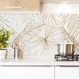 99DECO - Crédence cuisine en aluminium - floral caramel - 360x50 cm (en 3 bandeaux) - vignette