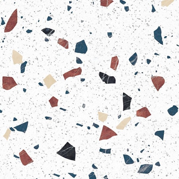 99DECO - Crédence cuisine en aluminium - motif terrazzo blanc - 200x20 cm (en 2 bandeaux) - large
