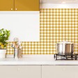 99DECO - Crédence cuisine en aluminium - motif vichy orange - 200x20 cm (en 2 bandeaux) - vignette