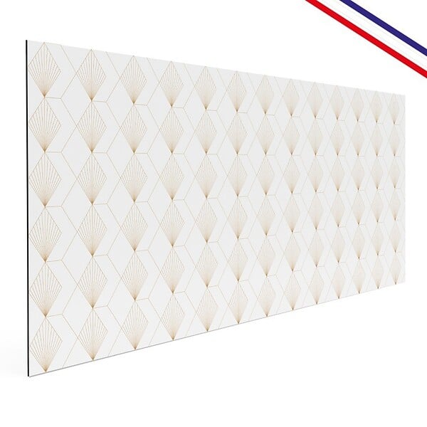 99DECO - Crédence cuisine en aluminium - art déco blanc 300x20 cm (en 3 bandeaux) - large