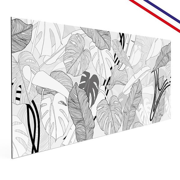 99DECO - Crédence cuisine en aluminium - floral noir - 300x20 cm (en 3 bandeaux) - large