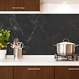 99DECO - Crédence cuisine en aluminium - effet marbre gris - 240x50 cm (en 2 bandeaux) - vignette