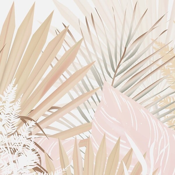 99DECO - Crédence cuisine en aluminium - floral beige et blanc - 360x50 cm (en 3 bandeaux) - large