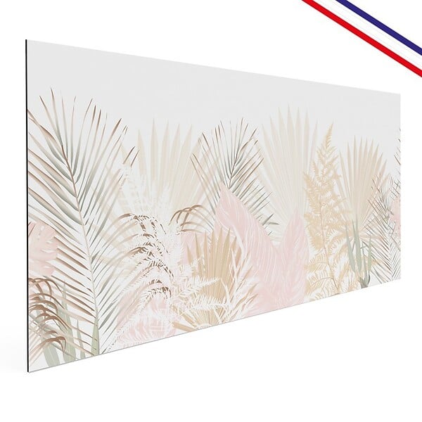 99DECO - Crédence cuisine en aluminium - floral beige et blanc - 360x50 cm (en 3 bandeaux) - large