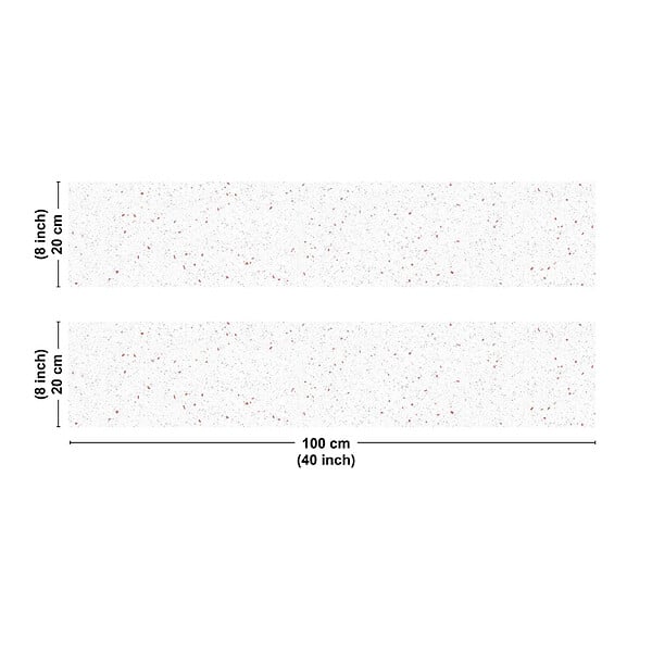 99DECO - Crédence cuisine en aluminium - motif terrazzo blanc et terracotta - 200x20 cm (en 2 bandeaux) - large