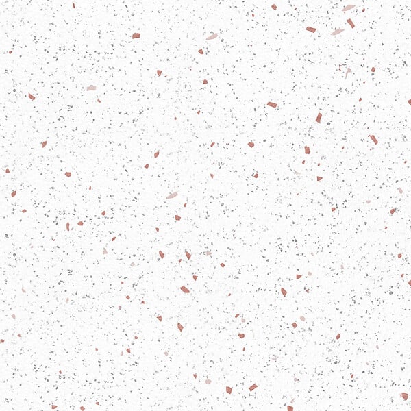 99DECO - Crédence cuisine en aluminium - motif terrazzo blanc et terracotta - 200x20 cm (en 2 bandeaux) - large