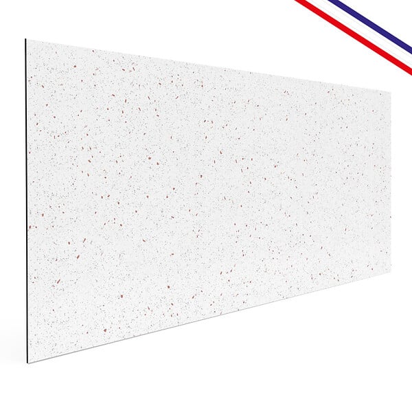 99DECO - Crédence cuisine en aluminium - motif terrazzo blanc et terracotta - 200x20 cm (en 2 bandeaux) - large