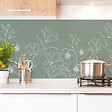 99DECO - Crédence cuisine en aluminium - motif floral vert et blanc - 360x50 cm (en 3 bandeaux) - vignette