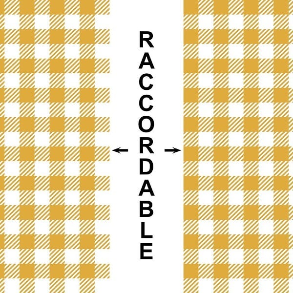 99DECO - Crédence cuisine en aluminium - motif vichy orange - 240x50 cm (en 2 bandeaux) - large