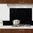 99DECO - Crédence cuisine en aluminium - effet marbre noir - 300x20 cm (en 3 bandeaux) - vignette