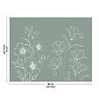 99DECO - Fond de hotte en aluminium - motif floral vert et blanc - 70x90 cm - vignette