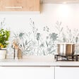 99DECO - Crédence cuisine en aluminium - motif floral vert - 360x50 cm (en 3 bandeaux) - vignette