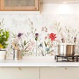 99DECO - Crédence cuisine en aluminium - motif floral marron - 360x50 cm (en 3 bandeaux) - vignette