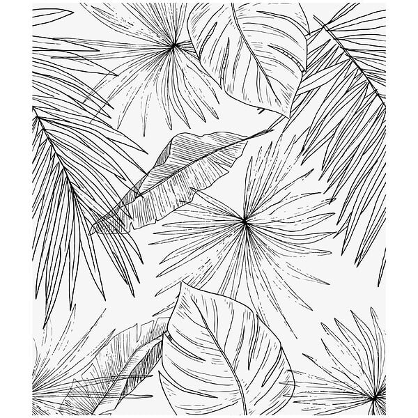 99DECO - Fond de hotte en aluminium - motif floral noir - 70x60 cm - large