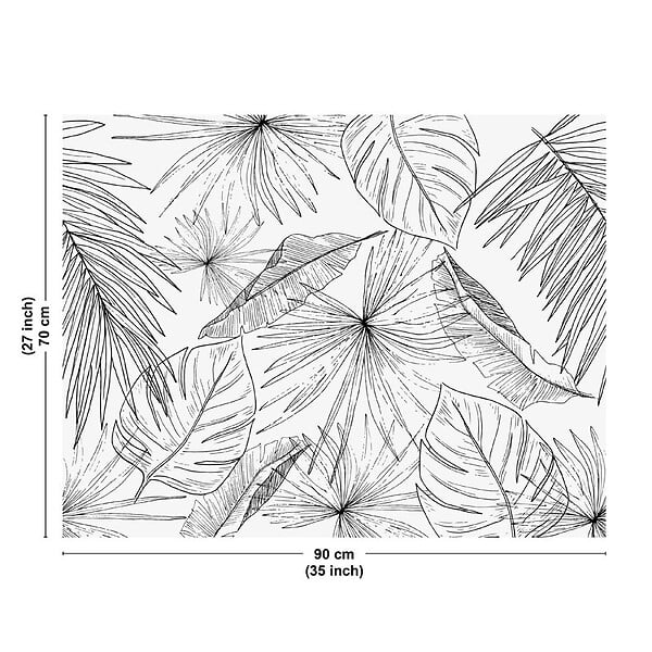 99DECO - Fond de hotte en aluminium - motif floral noir - 70x90 cm - large