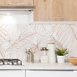 99DECO - Crédence cuisine en aluminium - floral terracotta - 360x50 cm (en 3 bandeaux) - vignette