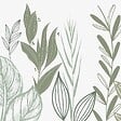99DECO - Crédence cuisine en aluminium - floral vert sauge - 300x20 cm (en 3 bandeaux) - vignette