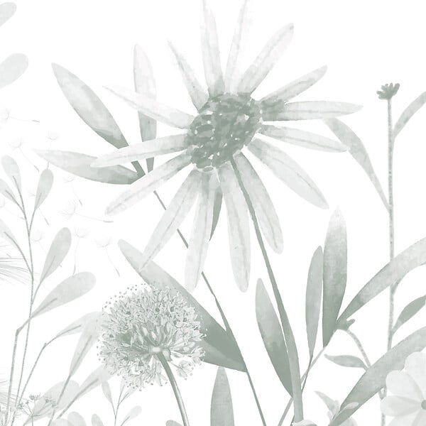 99DECO - Fond de hotte en aluminium - motif floral vert - 70x60 cm - large