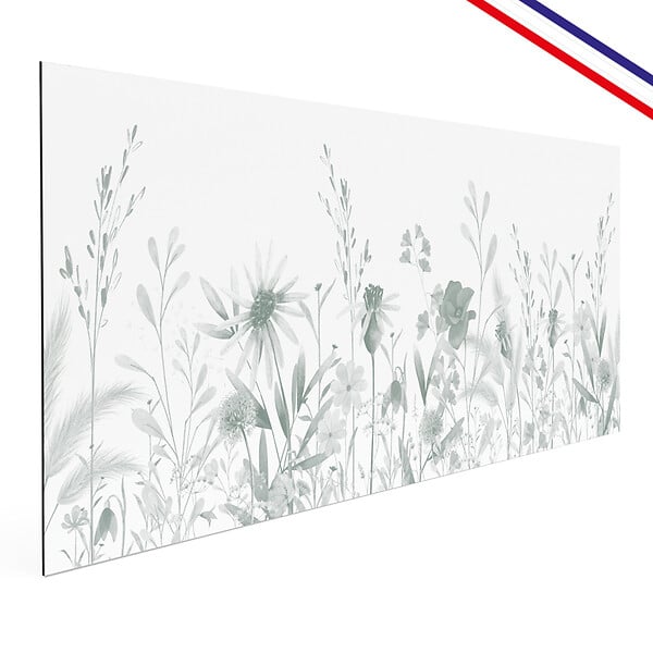 99DECO - Fond de hotte en aluminium - motif floral vert - 70x60 cm - large