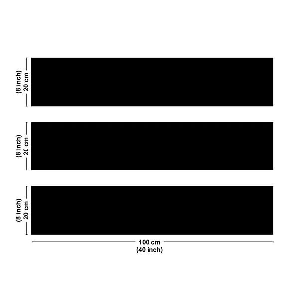 99DECO - Crédence cuisine en aluminium - essentiel noir - 300x20 cm (en 3 bandeaux) - large
