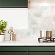 99DECO - Crédence cuisine en aluminium - effet marbre vert - 200x20 cm (en 2 bandeaux) - vignette