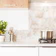 99DECO - Crédence cuisine en aluminium - effet marbre beige - 200x20 cm (en 2 bandeaux) - vignette