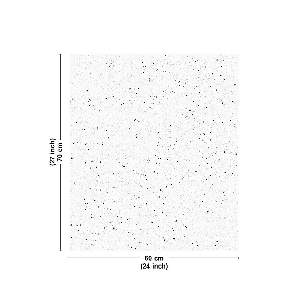 99DECO - Fond de hotte en aluminium - motif terrazzo blanc et noir - 70x60 cm - large