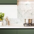 99DECO - Fond de hotte en aluminium - motif floral vert - 70x90 cm - vignette