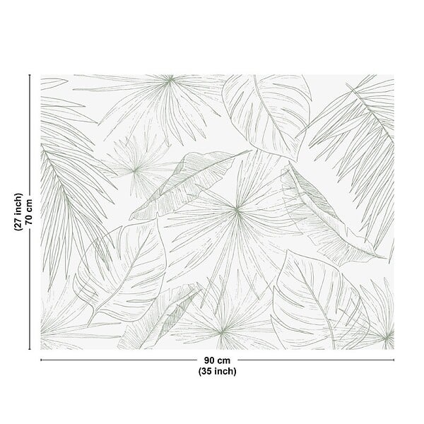 99DECO - Fond de hotte en aluminium - motif floral vert - 70x90 cm - large