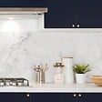 99DECO - Crédence cuisine en aluminium - effet marbre blanc - 360x50 cm (en 3 bandeaux) - vignette