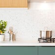 99DECO - Crédence cuisine en aluminium - motif terrazzo blanc et vert - 360x50 cm (en 3 bandeaux) - vignette