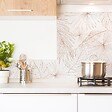 99DECO - Fond de hotte en aluminium - motif floral terracotta - 70x60 cm - vignette