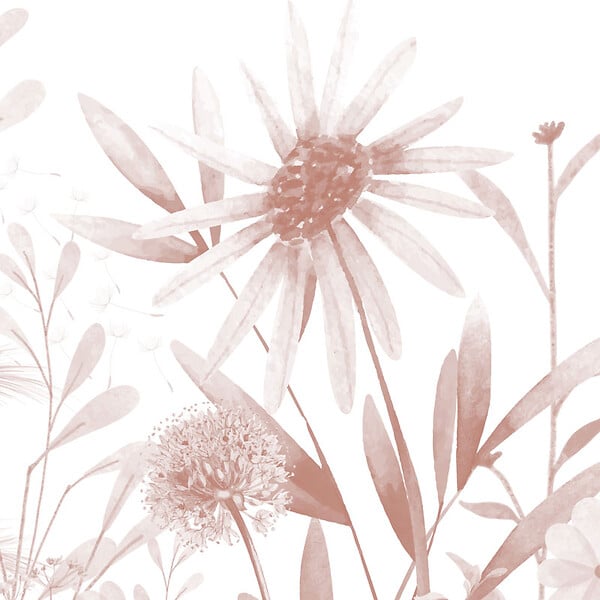 99DECO - Crédence cuisine en aluminium - motif floral ocre - 200x20 cm (en 2 bandeaux) - large