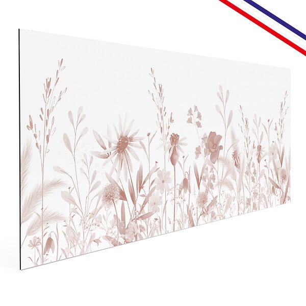 99DECO - Crédence cuisine en aluminium - motif floral ocre - 200x20 cm (en 2 bandeaux) - large