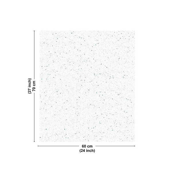 99DECO - Fond de hotte en aluminium - motif terrazzo blanc et vert - 70x60 cm - large