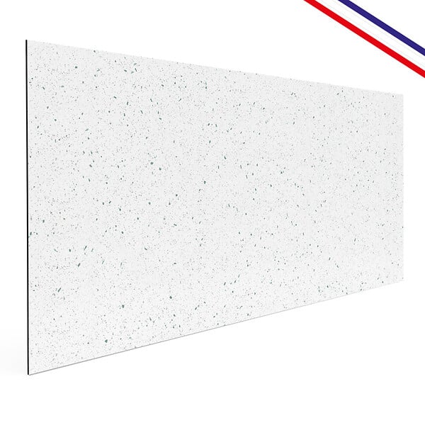 99DECO - Fond de hotte en aluminium - motif terrazzo blanc et vert - 70x60 cm - large