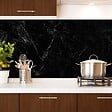 99DECO - Crédence cuisine en aluminium - effet marbre noir - 360x50 cm (en 3 bandeaux) - vignette