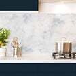 99DECO - Crédence cuisine en aluminium - effet marbre bleu - 360x50 cm (en 3 bandeaux) - vignette