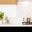 99DECO - Crédence cuisine en aluminium - motif terrazzo blanc et noir - 200x20 cm (en 2 bandeaux) - vignette