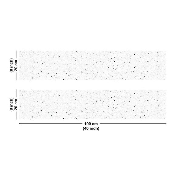99DECO - Crédence cuisine en aluminium - motif terrazzo blanc et noir - 200x20 cm (en 2 bandeaux) - large