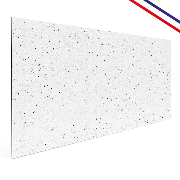 99DECO - Crédence cuisine en aluminium - motif terrazzo blanc et noir - 200x20 cm (en 2 bandeaux) - large