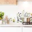99DECO - Fond de hotte en aluminium - motif floral vert, violet, jaune et rouge - 70x60 cm - vignette