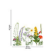 99DECO - Fond de hotte en aluminium - motif floral vert, violet, jaune et rouge - 70x60 cm - vignette