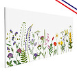 99DECO - Fond de hotte en aluminium - motif floral vert, violet, jaune et rouge - 70x60 cm - vignette
