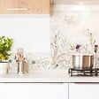 99DECO - Fond de hotte en aluminium - motif floral marron - 70x60 cm - vignette