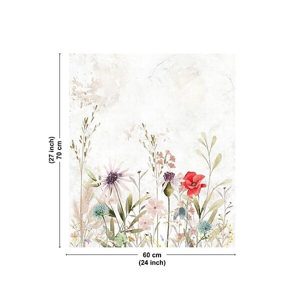 99DECO - Fond de hotte en aluminium - motif floral marron - 70x60 cm - large
