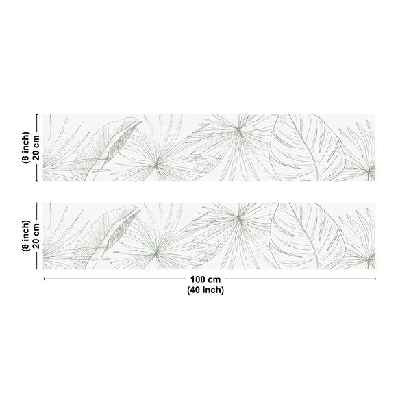 99DECO - Crédence cuisine en aluminium - floral vert - 200x20 cm (en 2 bandeaux) - large
