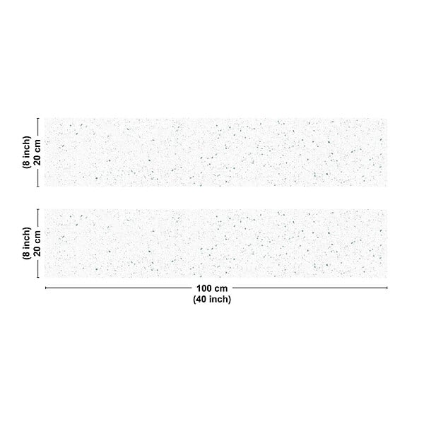99DECO - Crédence cuisine en aluminium - motif terrazzo blanc et vert - 200x20 cm (en 2 bandeaux) - large