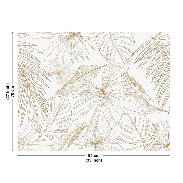 99DECO - Fond de hotte en aluminium - motif floral caramel - 70x90 cm - large