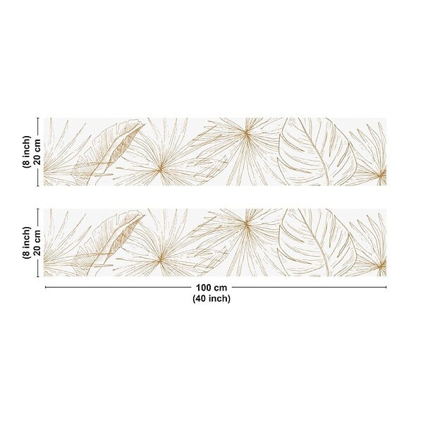 99DECO - Crédence cuisine en aluminium - floral caramel - 200x20 cm (en 2 bandeaux) - large